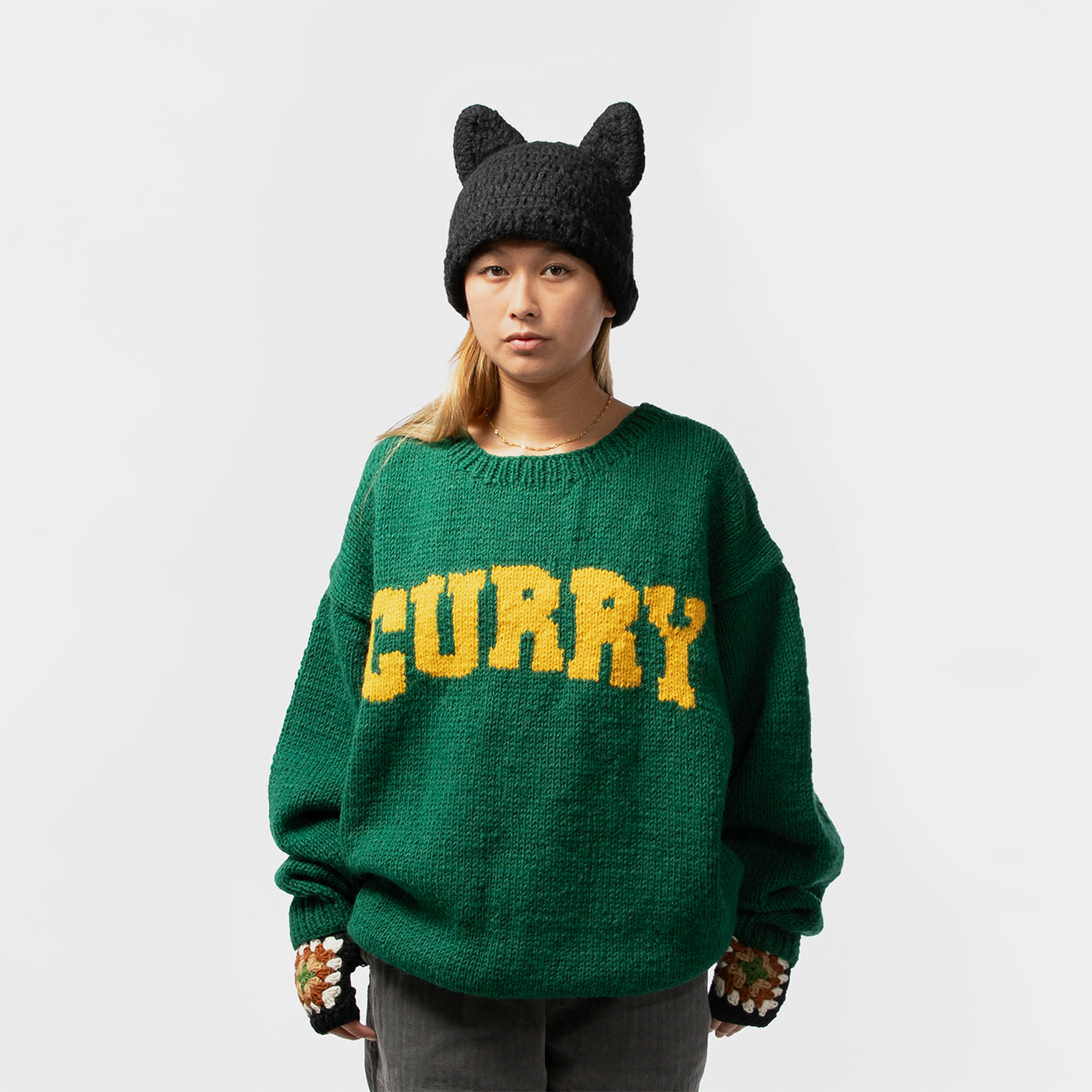 MacMahon Knitting Mills(マクマホン ニッティング ミルズ)｜Crew Neck Knit-GREEN CURRY(クルーネック ニットグリーンカリー)｜【公式通販 UNION TOKYO】｜ユニオントーキョー