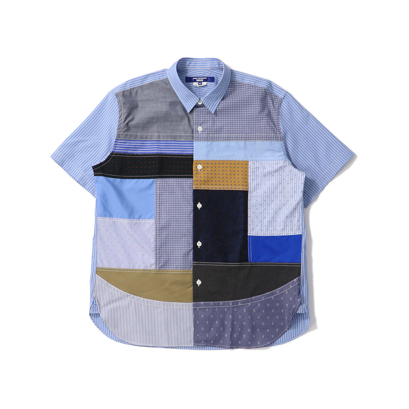 JUNYA WATANABE MAN(ジュンヤワタナベマン)｜COTTON STRIPE x MULTI MATERIAL PATCHWORK SHIRT(コットンストライプマルチマテリアルパッチワークシャツ)｜【公式通販 UNION TOKYO】｜ユニオントーキョー