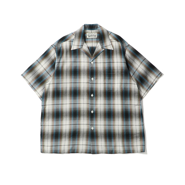 WACKO MARIA(ワコマリア)｜OMBRE CHECK OPEN COLLAR SHIRT S/S ( TYPE-2 )(オンブレチェックオープンカラーシャツ  タイプ2)｜【公式通販 UNION TOKYO】｜ユニオントーキョー