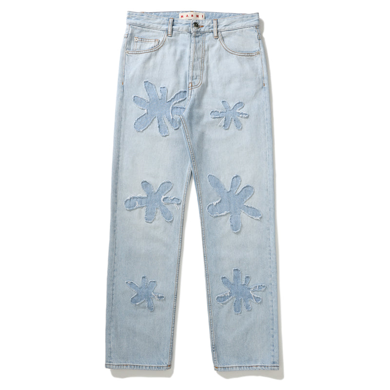 Marni OVER-DYED BLEACHED DENIM PANTS