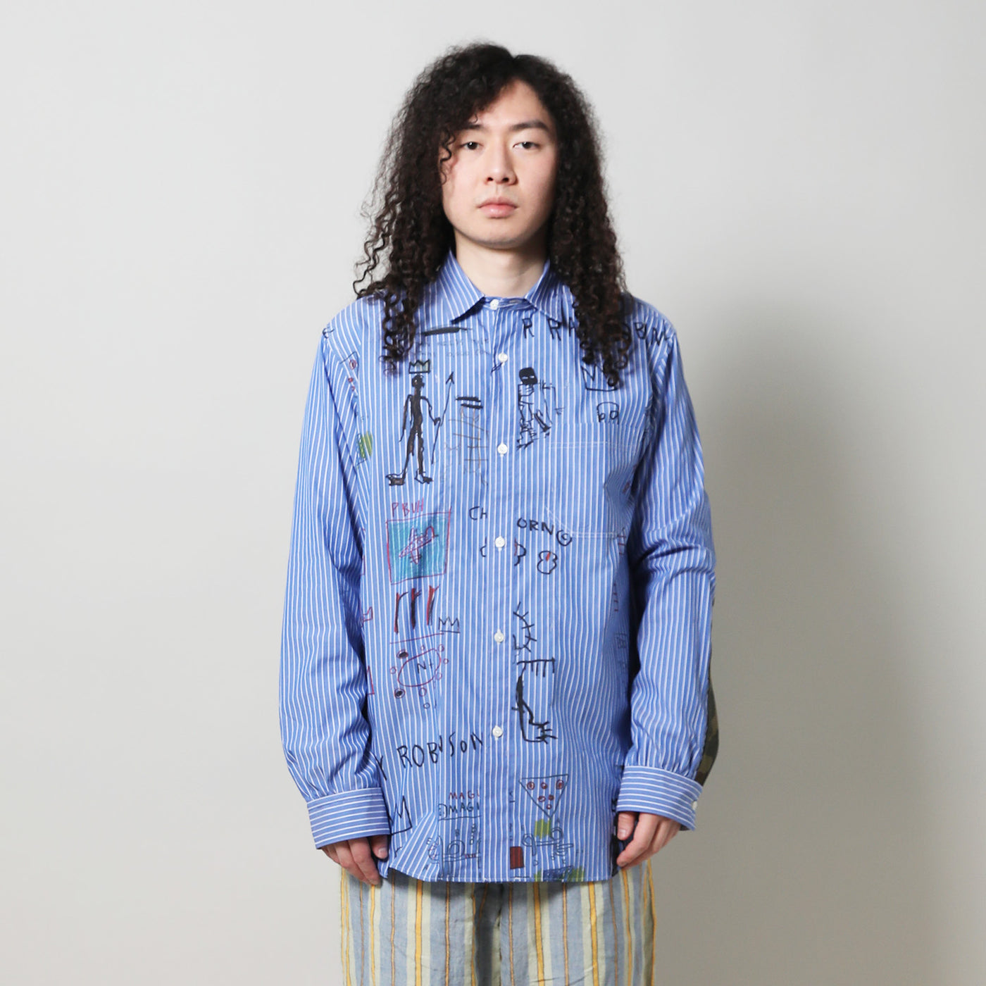 JUNYA WATANABE MAN(ジュンヤワタナベマン)｜COTTON BROAD STRIPE Jean-Michel Basquiat  SHIRTS(コットンブロードストライプ ジャンミシェルバスキアシャツ)｜【公式通販 UNION TOKYO】｜ユニオントーキョー